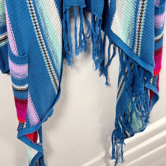 Billabong striped blue bird beach rambler cardigan sweater M - Picture 6 of 13